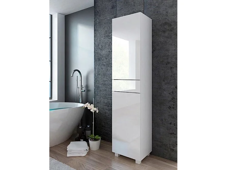 Colonne Pureza 40 cm Blanc Laqué BM salle de bain suspendue ou posée