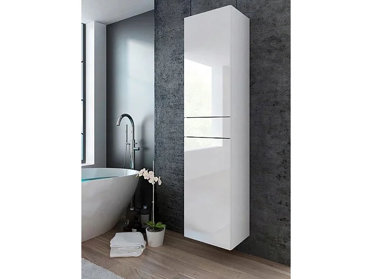 Colonne Pureza 40 cm Blanc Laqué BM salle de bain suspendue ou posée