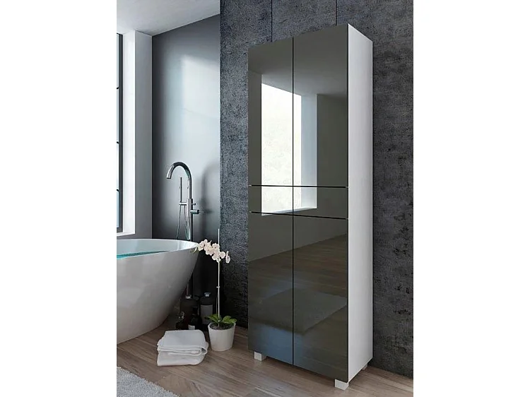 Colonne Pureza 60 cm - Gris Laqué BM salle de bain suspendue ou posée