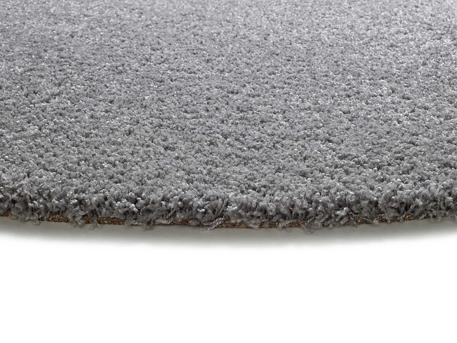 Hoogpolig tapijt - glad - zilverkleurig - D.130 cm - NORGE