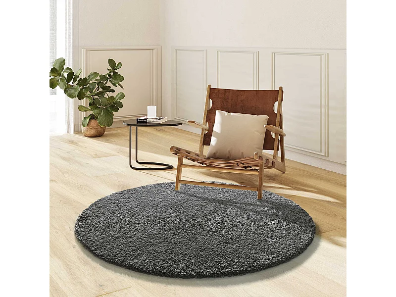 Tapete interior redondo - liso - antracita - diam.130 cm - NORGE