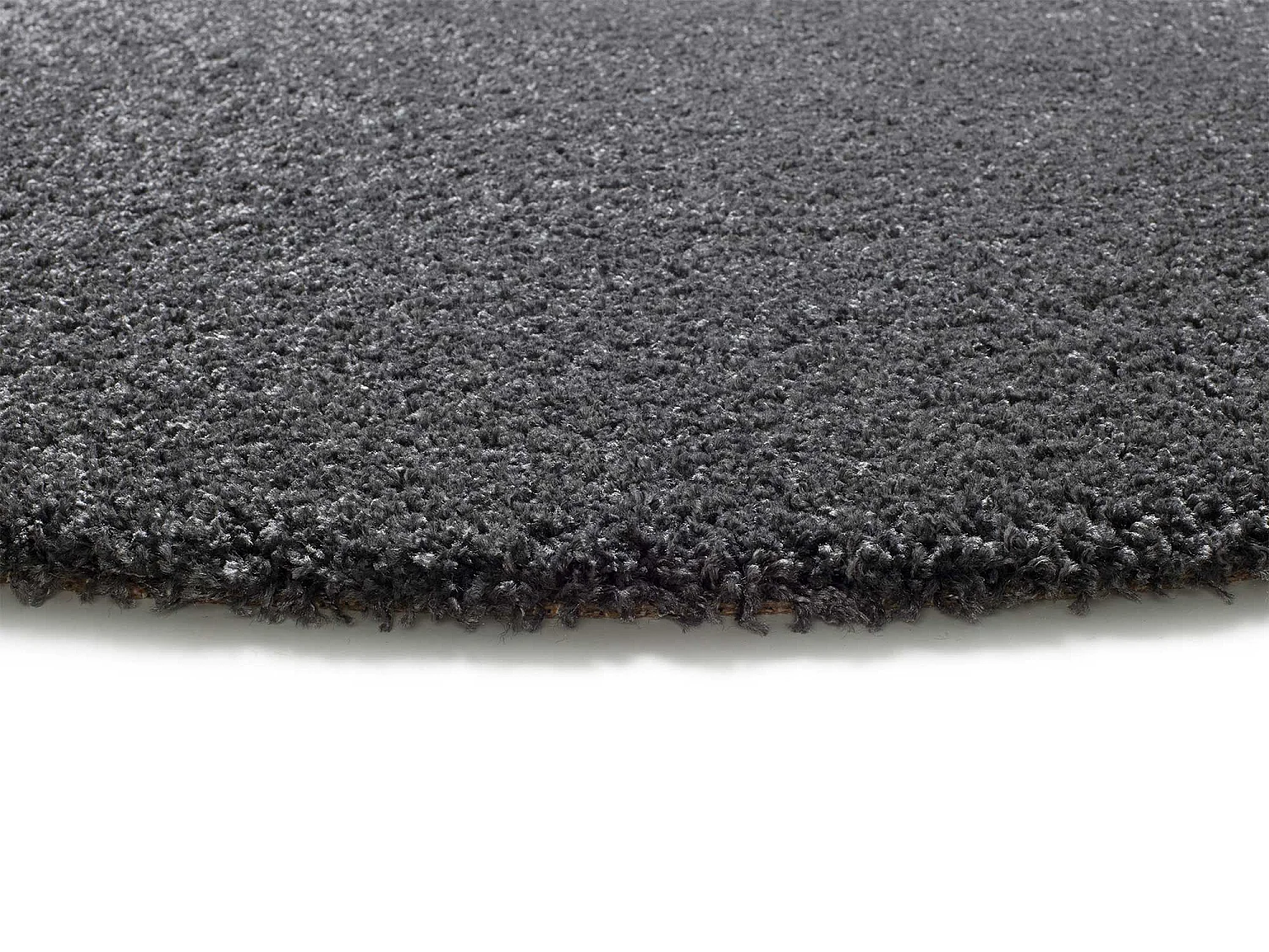 Tapis intérieur rond - uni - anthracite - diam.130 cm - NORGE