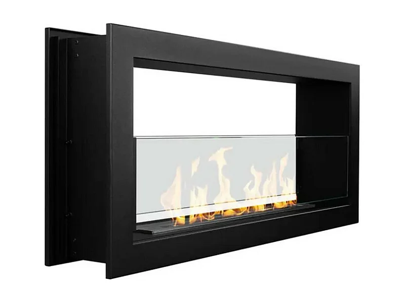 Cheminée bioéthanol double face encastrable biocheminée 2 faces 90x40 MONTEFALCO 90