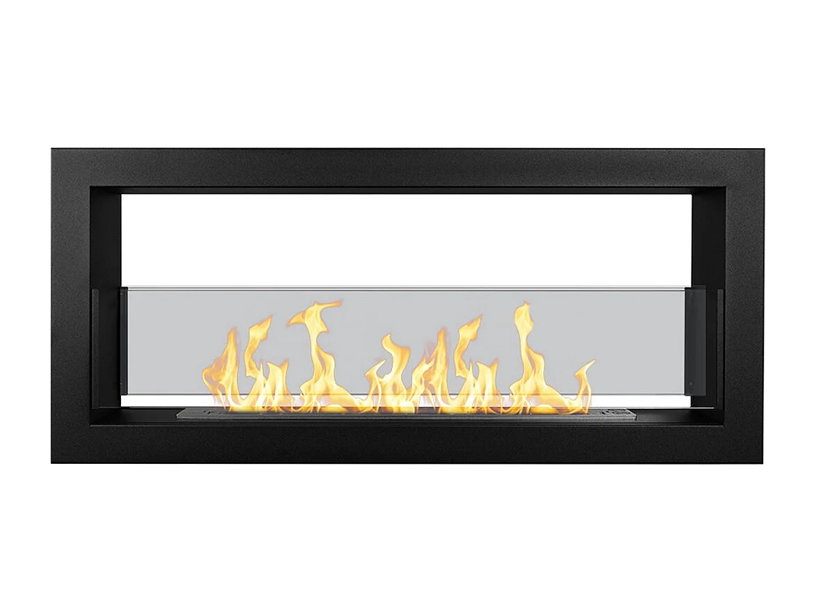 Cheminée bioéthanol double face encastrable biocheminée 2 faces 90x40 MONTEFALCO 90