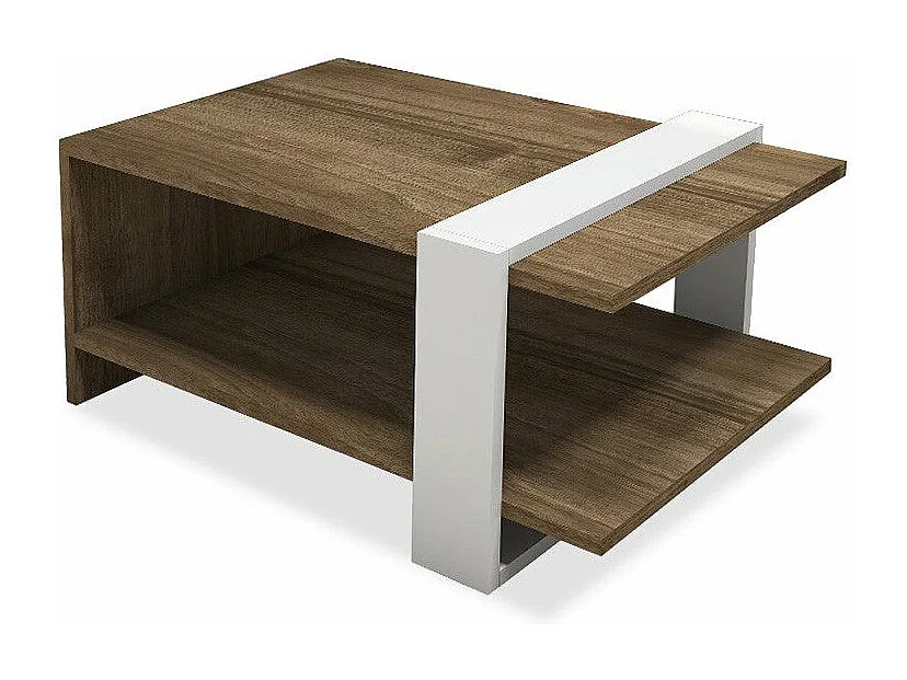 Table basse Carla Bois  blanc noyer 80x50x35 cm