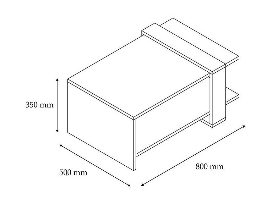 Table basse Carla Bois  blanc noyer 80x50x35 cm