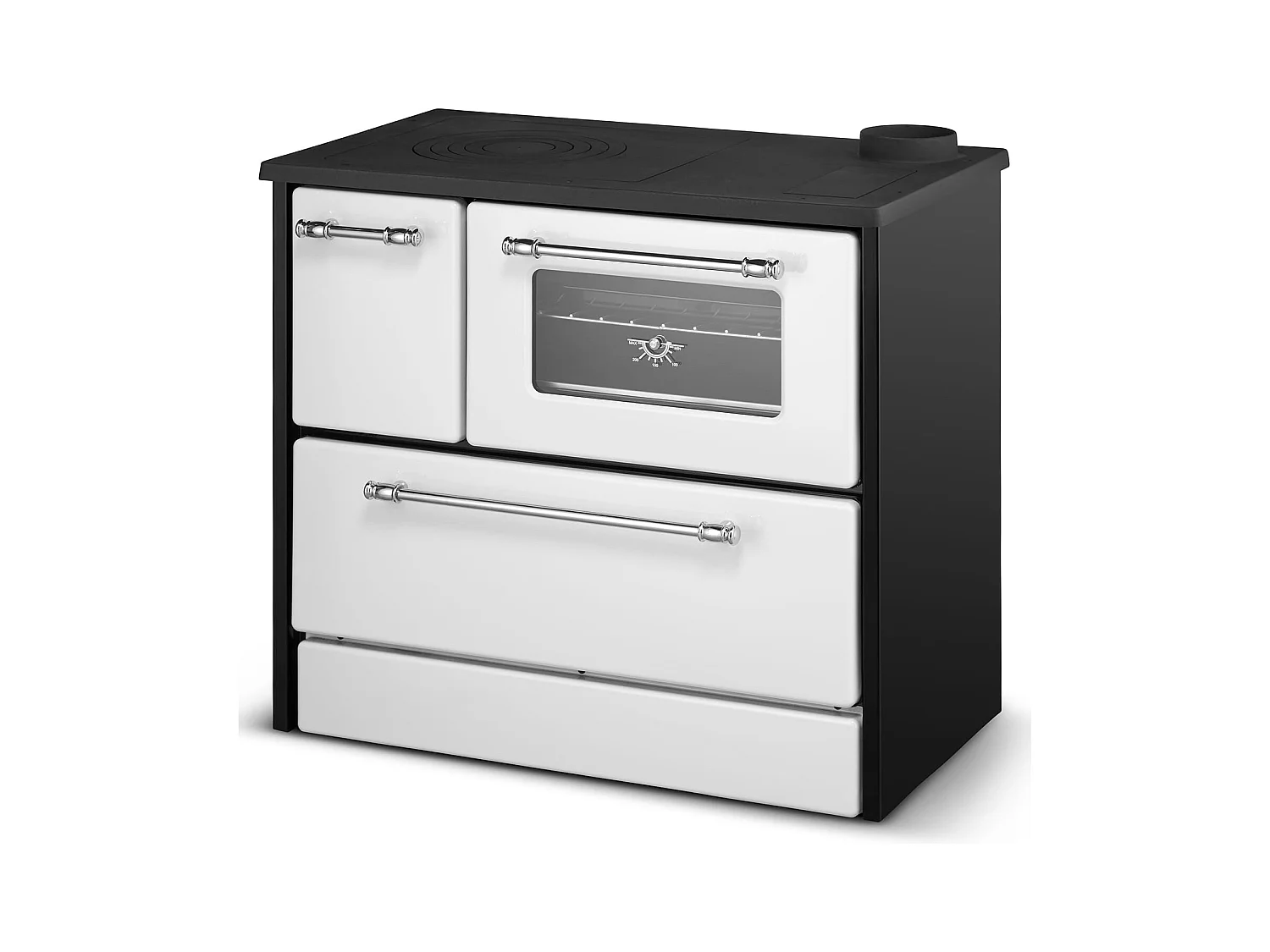 Poêle à bois 9 Kw blanc L87xP51xH79 Ecodesign