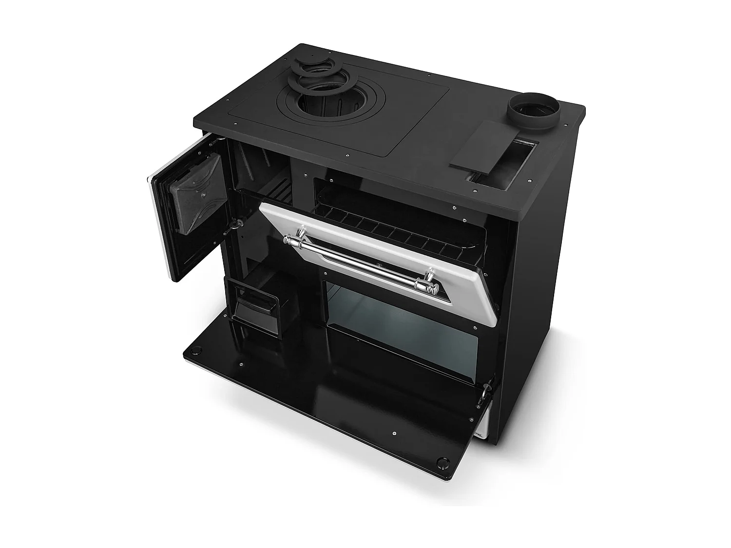 Poêle à bois 9 Kw blanc L87xP51xH79 Ecodesign