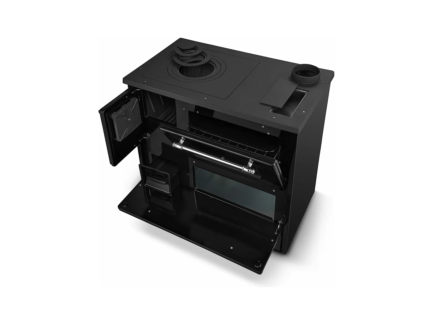 Schwarzer Beatrice Holzofen 9 kW - 87x51x79 cm