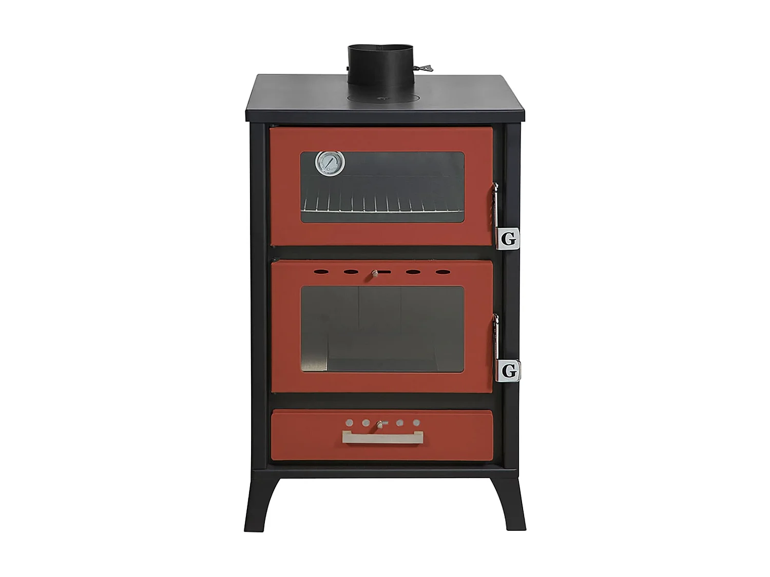 Houtkachel met oven Marika Rossa 22 Kw L50,5xp58,5xh91,5