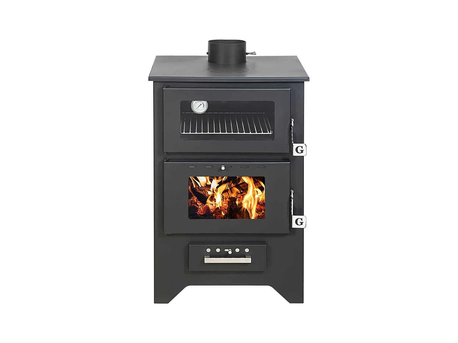 Poêle à bois avec four Silvia Nera 14,6 Kw L50,5xp58,5xh90,5