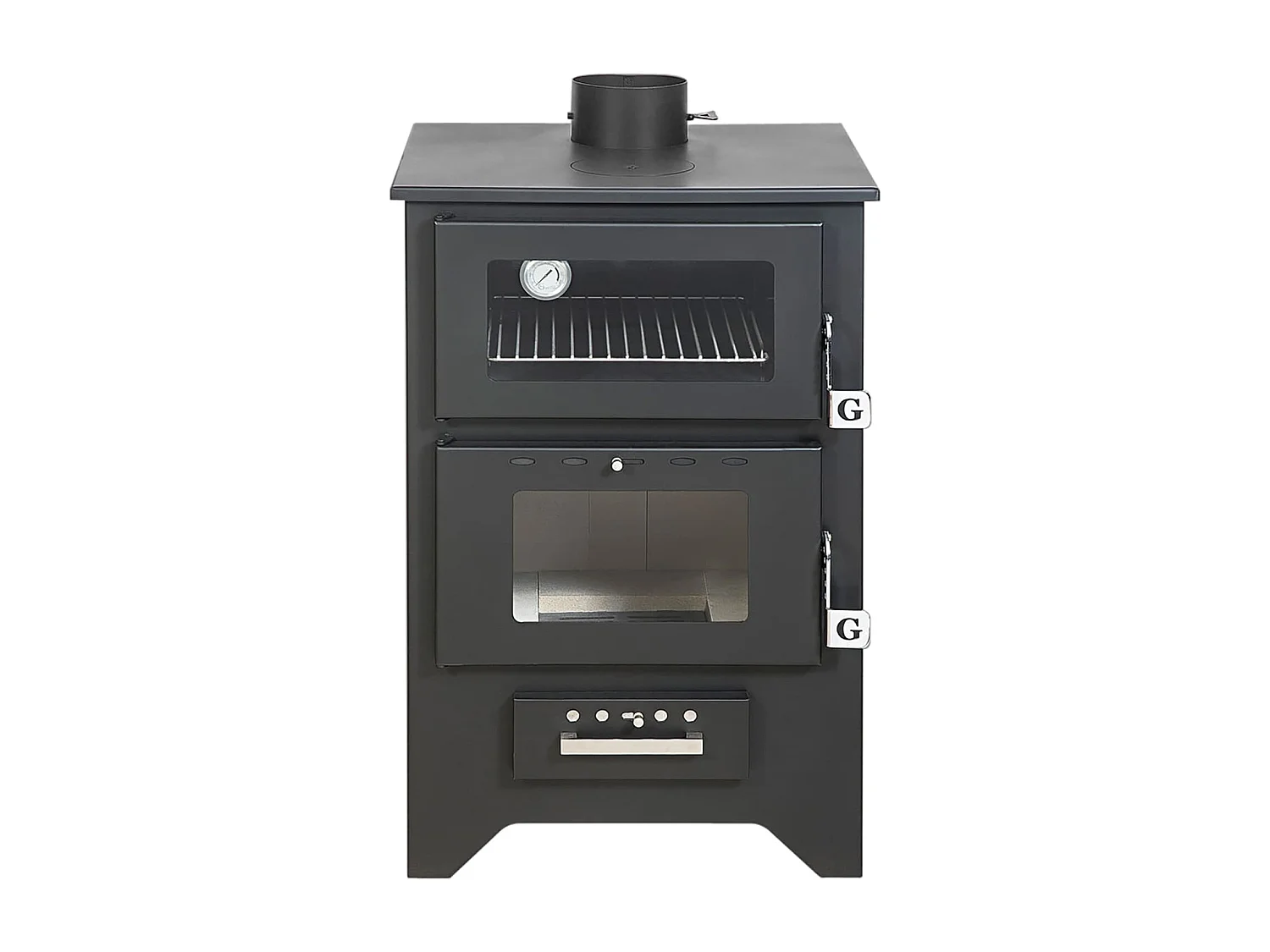 Poêle à bois Silvia noir avec four 14,6 kW L50,5 x P58,5 x H90,5