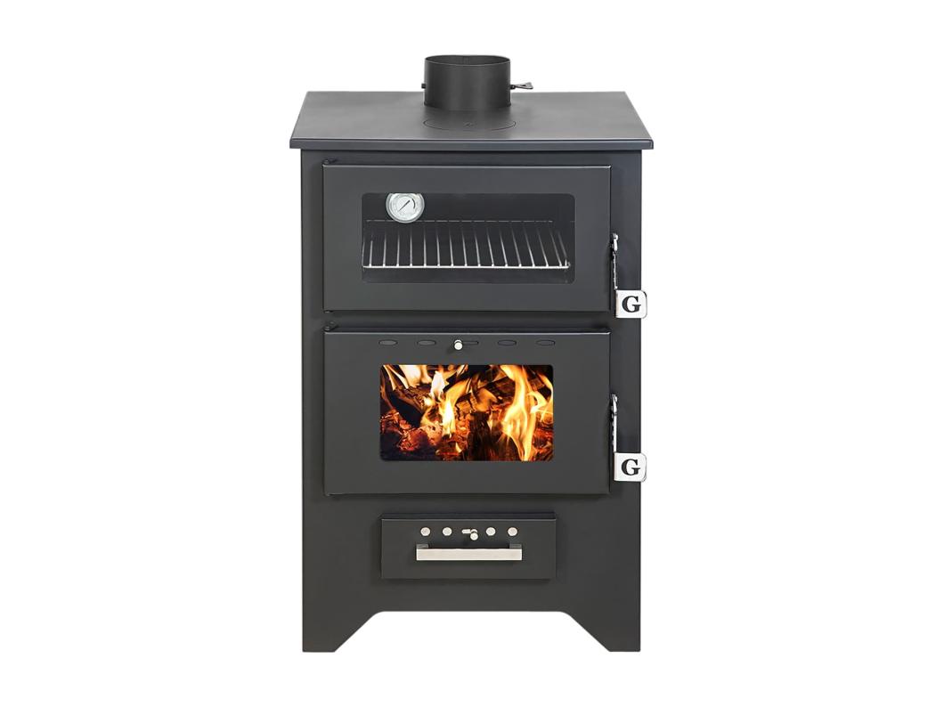 Fogão a lenha com forno Silvia Nera 14,6 Kw L50,5xp58,5xh90,5