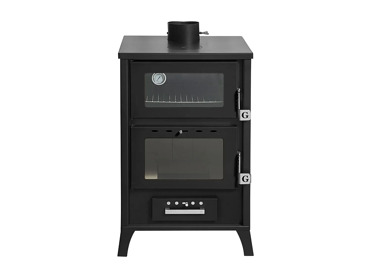 Poêle à Bois Avec Four Marika Noir 22 Kw L50.5xp58.5xh91.5