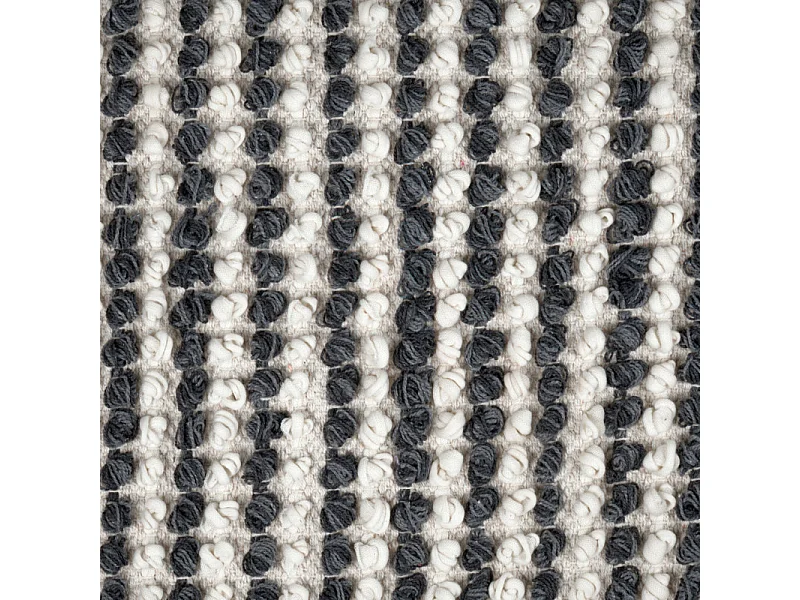 Tapis 60 x 80 cm en texturé gris foncé et blanc avec franges – SOHO