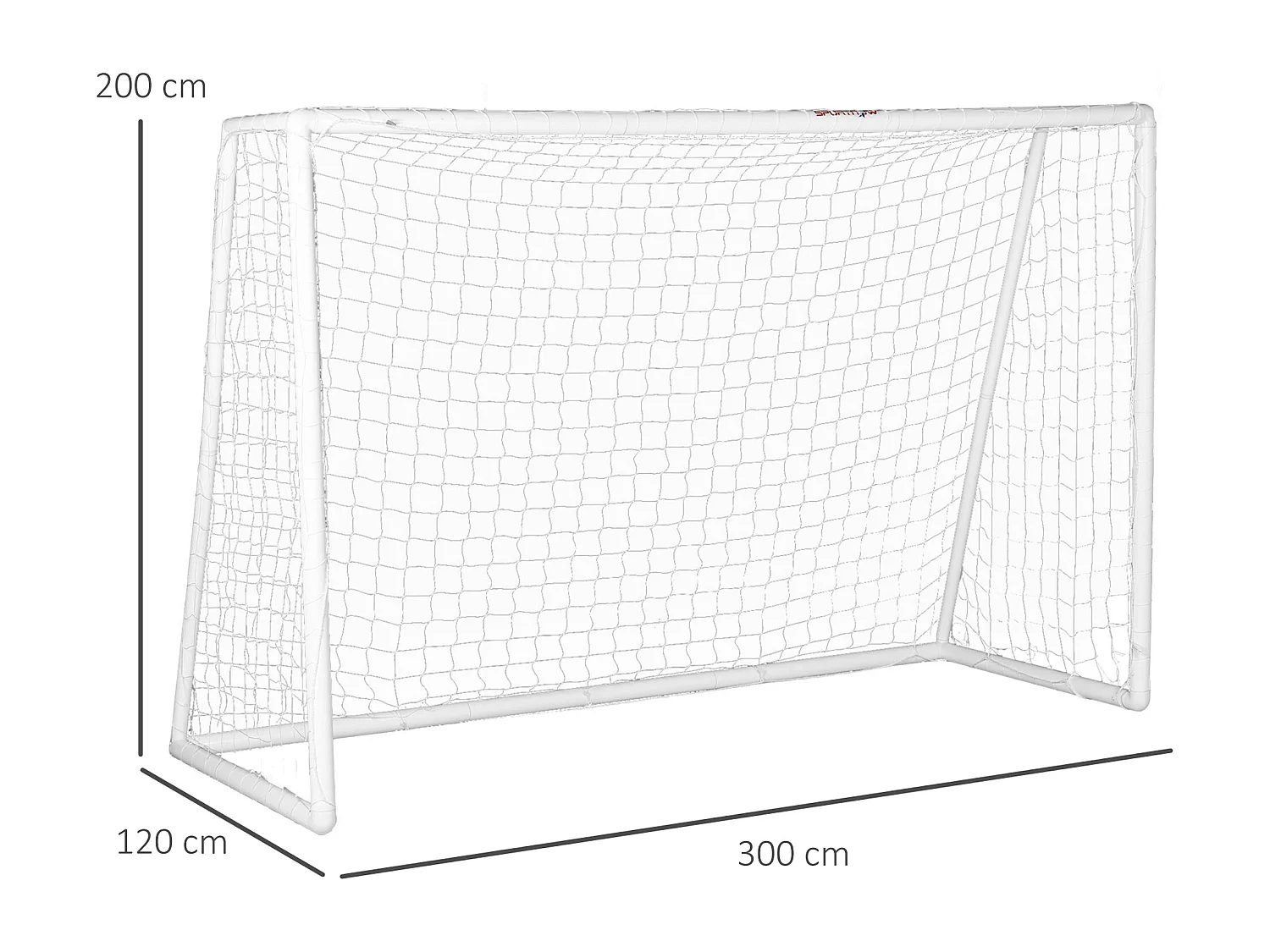 But de football cage de foot but futsal - dim. 3L x 1,2l x 2H m - PVC blanc