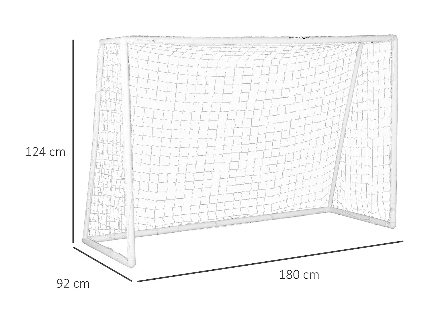But de football cage de foot but futsal - dim. 180L x 92l x 124H cm - PVC blanc