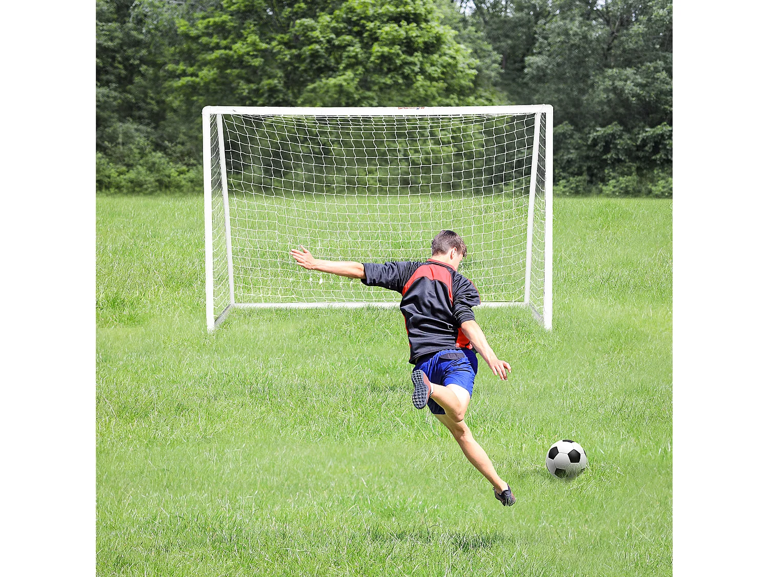 But de football cage de foot but futsal - dim. 180L x 92l x 124H cm - PVC blanc