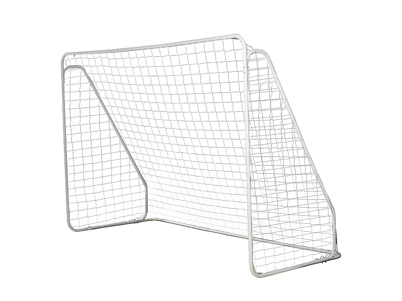 But de football - cage de foot - but futsal dim. 301L x 126l x 200H cm - châssis métal époxy filet PE - piquets inclus - blanc