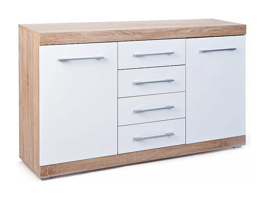 Buffet 2 Portes & 4 Tiroirs "Luni" 155cm Blanc