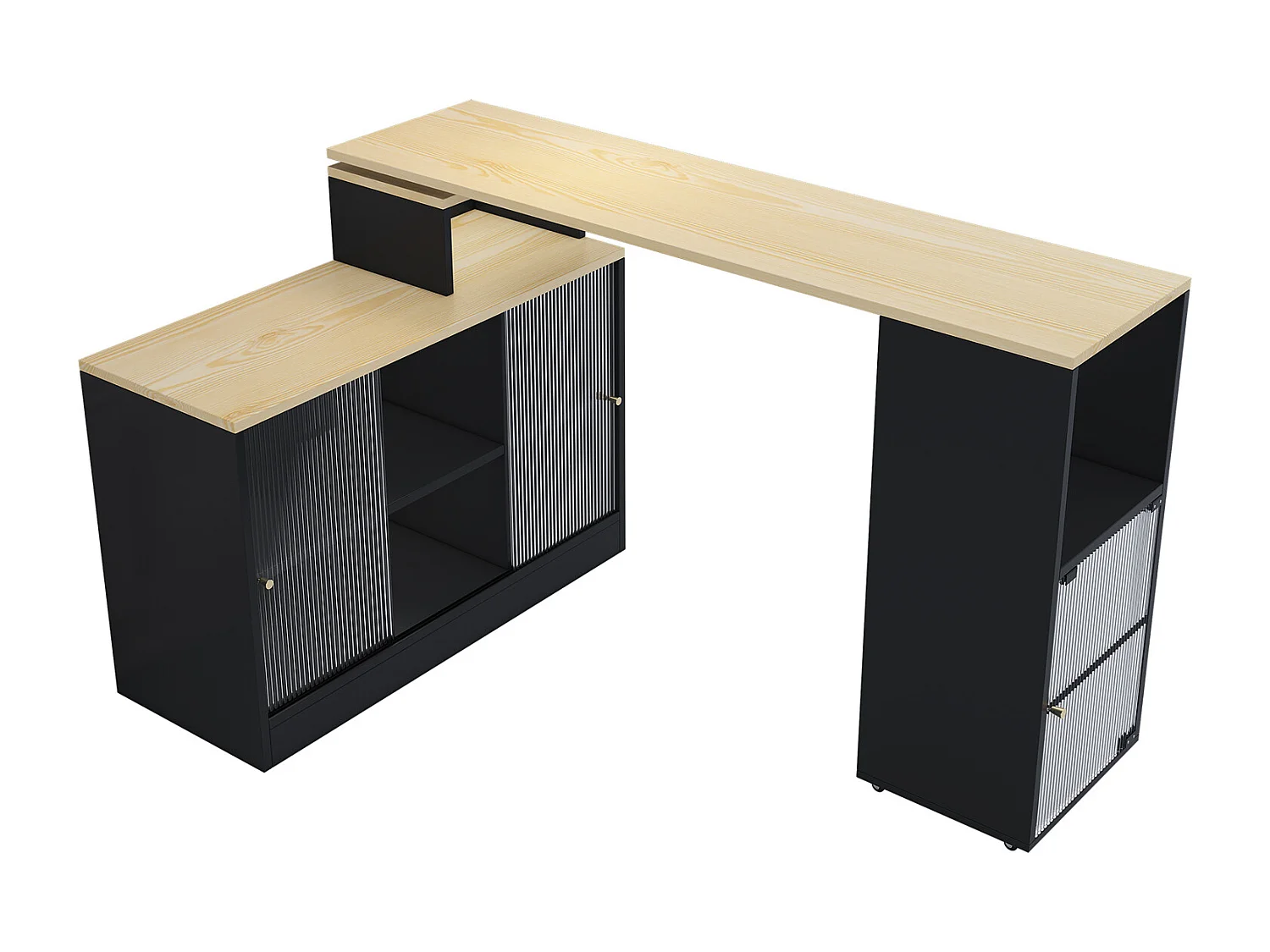 Bartafel met opbergruimte, moderne mobiele bartafel, hoge tafel, bistrotafel, hoge tafel, bistrotafel, grote opbergruimte, draait zonder tillen, zwart