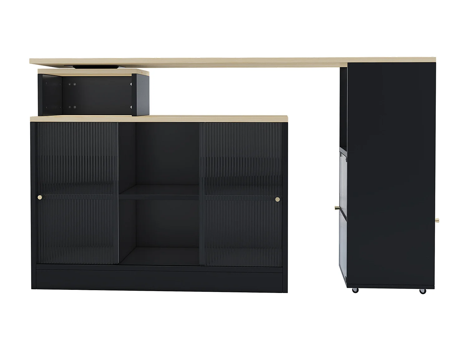 Bartafel met opbergruimte, moderne mobiele bartafel, hoge tafel, bistrotafel, hoge tafel, bistrotafel, grote opbergruimte, draait zonder tillen, zwart