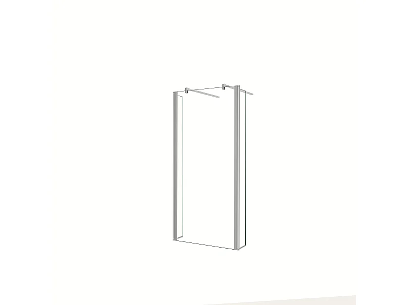 Walkin Mampara Panel de ducha Vidrio Antical 8mm con Dos laterales giratorios de 40cm y Dos barras 90cm Tamaño(129.5-213.7)x200cm-AICA