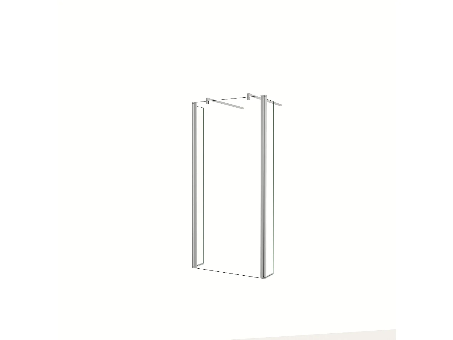 Painel de duche Movível Vidro Anti-calcário 8mm com Duas laterales giratorios de 30cm y Duas barras 140cm Tamanho(129.5-183.7)x200cm-AICA