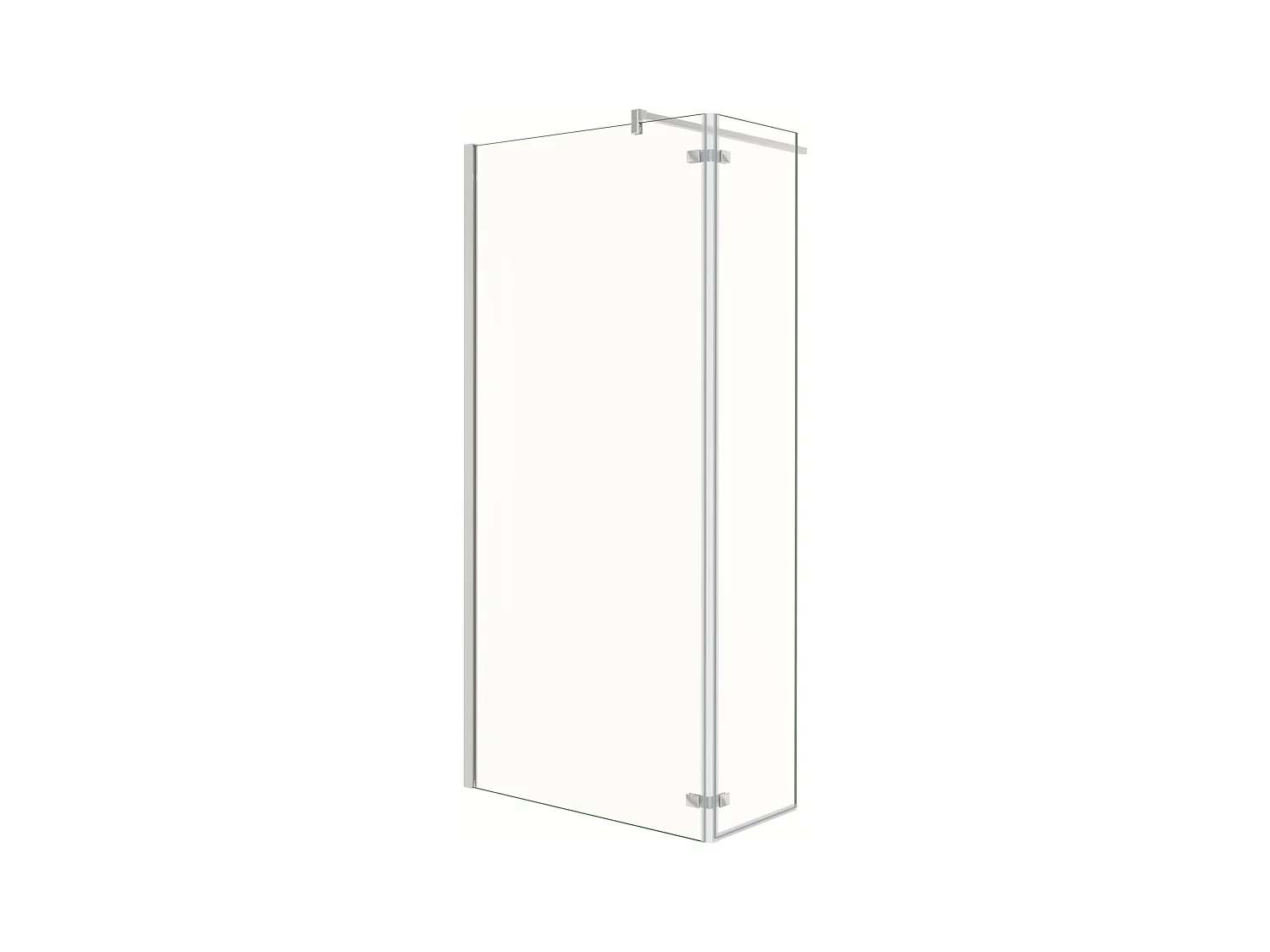 Painel de duche Fixo 2 folhas com Dobradiça Painel fixo+giratório Vidro Anti-calcário 8mm com Barra Fixa 140cm Perfil cromado ([88-90]+40)x200cm-AICA