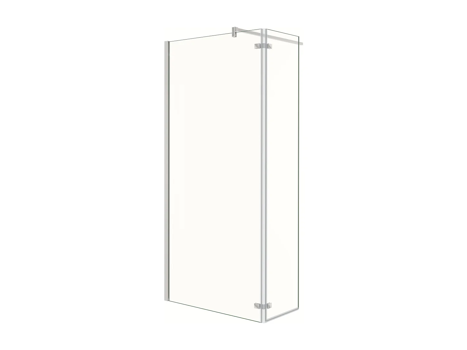 Painel de duche Fixo 2 folhas com Dobradiça Painel fixo+giratório Vidro Anti-calcário 8mm com Barra Fixa 140cm Perfil cromado ([88-90]+40)x200cm-AICA