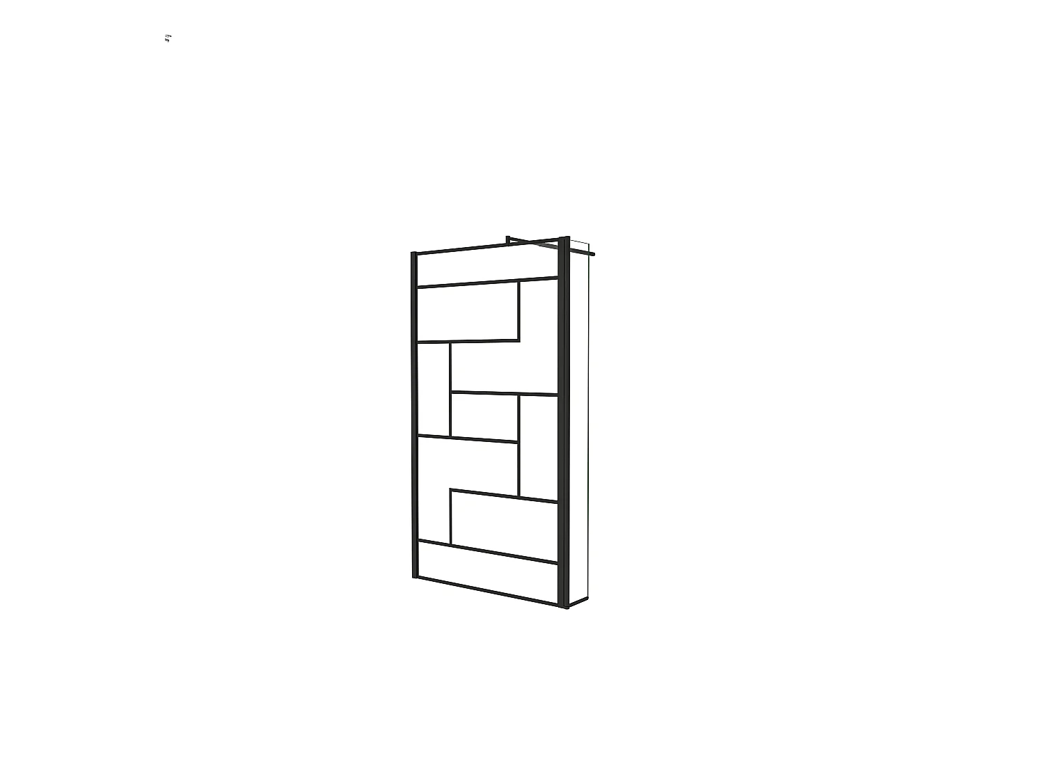 Painel de duche Movível Linha preta serigrafia 2 folhas Vidro 8mm Anticalcário com Barra Preta fosca 70-120cm Tamanho[(93.9-95.9)+30]x200cm-AICA