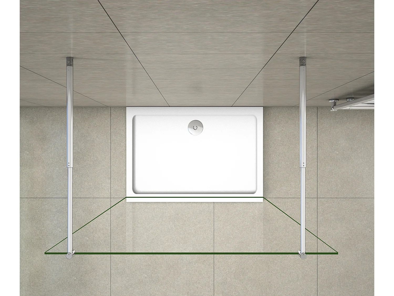 Walkin Mampara Panel de ducha 1 hoja Vidrio 8mm con Película de Seguridad a Prueba de Explosiones 97x200cm con Dos barras ajustables 70-120cm-AICA