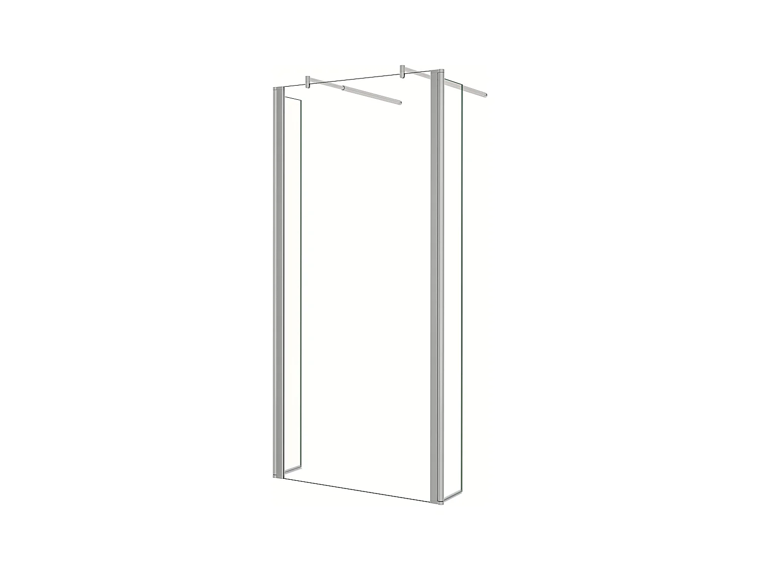 Painel de duche Movível Vidro Anti-calcário 8mm com Duas laterales giratorios de 40cm y Duas barras ajustáveis 70-120cm Tamanho(69.5-143.7)x200cm-AICA