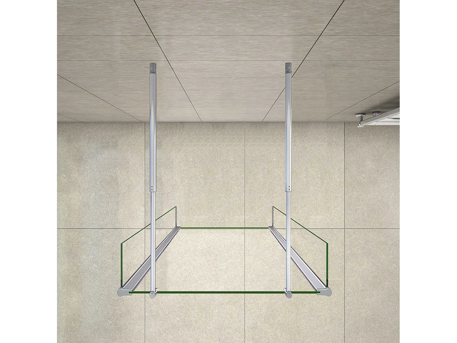 Walkin Mampara Panel de ducha Vidrio Antical 8mm con Dos laterales giratorios de 40cm y Dos barras ajustables 70-120cm Tamaño(69.5-143.7)x200cm-AICA