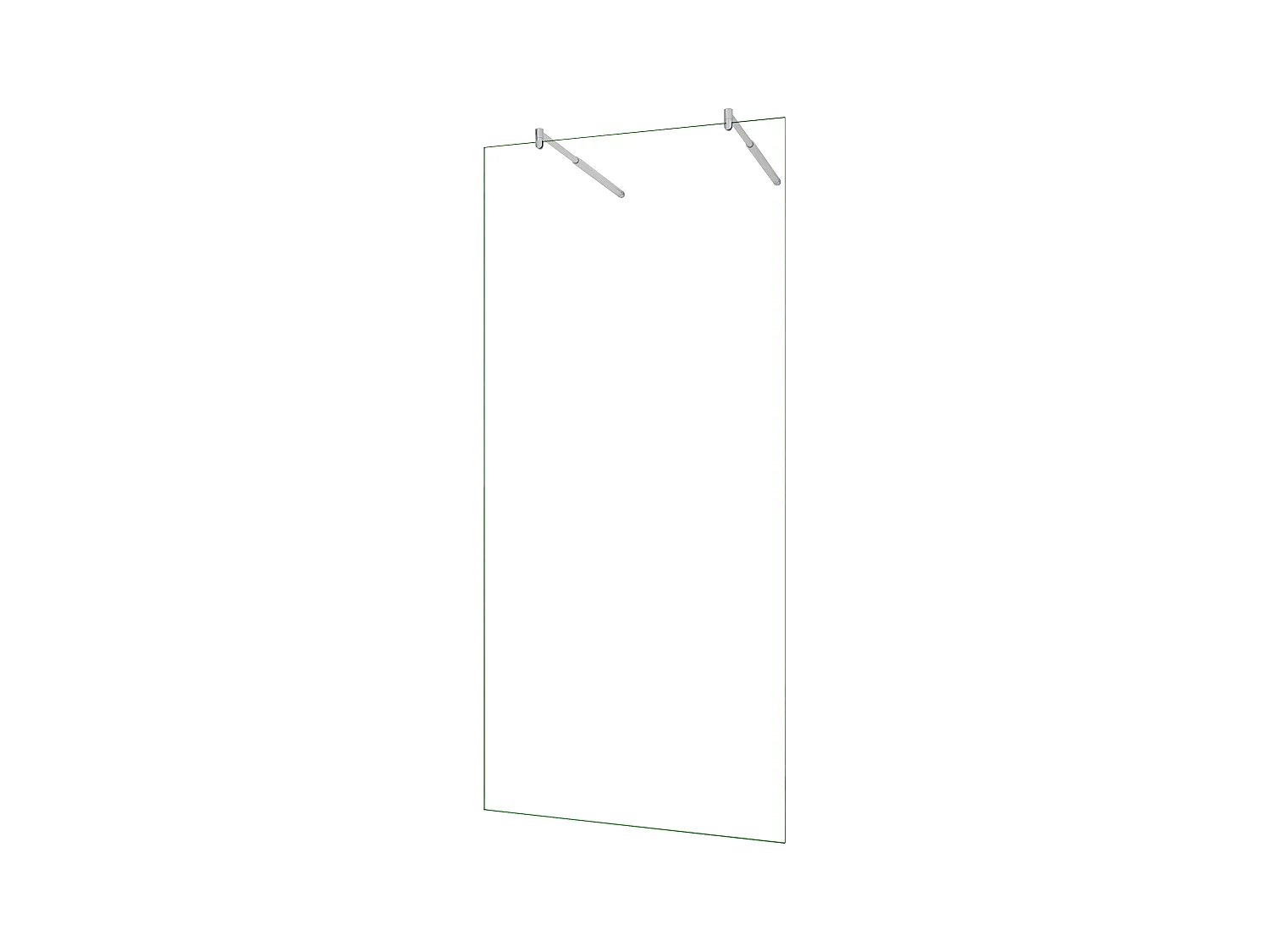 Painel de duche Fixo 1 folha Vidro 8mm com Filme de Segurança à Prova de Explosão 77x200cm com Duas barras ajustáveis 70-120cm-AICA