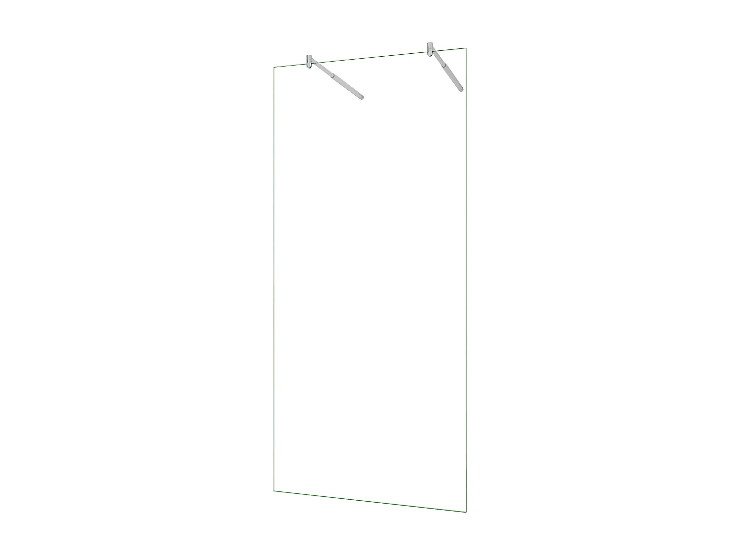 Painel de duche Fixo 1 folha Vidro 8mm com Filme de Segurança à Prova de Explosão 77x200cm com Duas barras ajustáveis 70-120cm-AICA