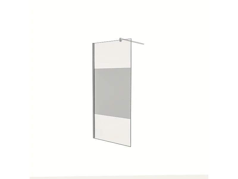 Panel de ducha Serigrafiado Central Vidrio 8mm con Película de Seguridad a Prueba de Explosiones (108-110)x200cm con Barra 140cm-AICA