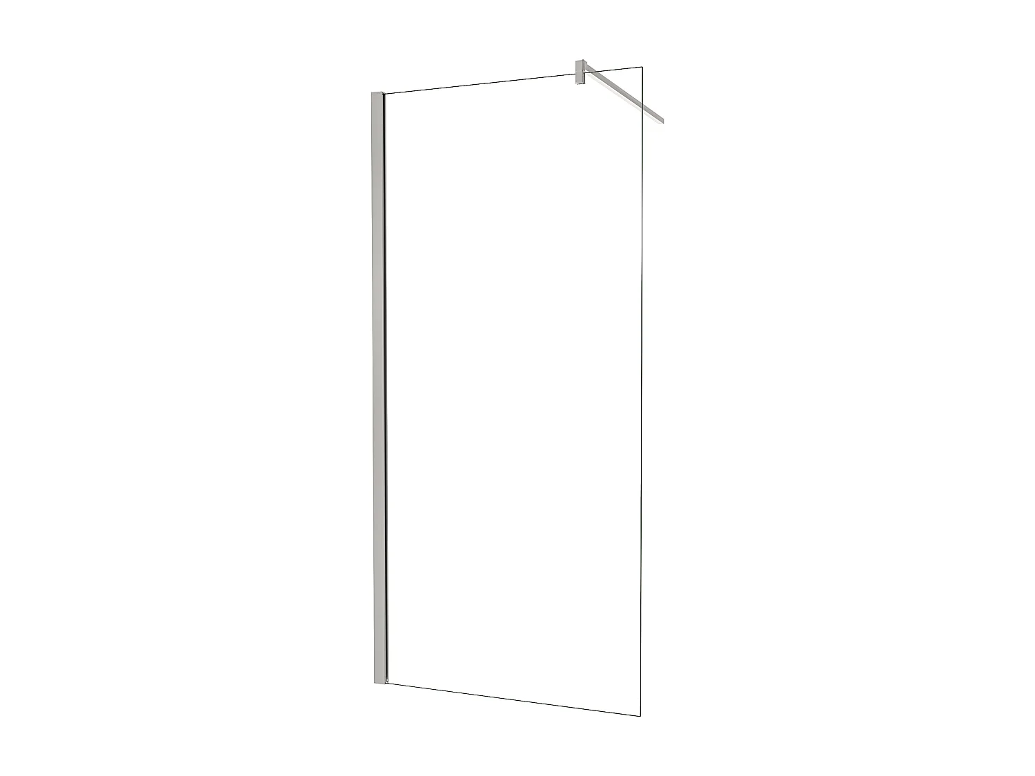 Walkin Mampara Panel de ducha Vidrio Templado 6mm con Tratamiento Antical Perfil Cromado con una Barra de soporte 90cm (74.8-76.8)x195cm-AICA