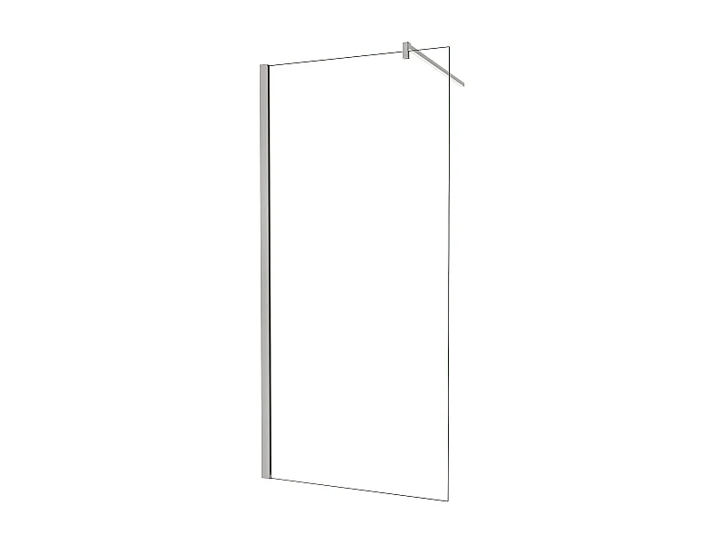 Walkin Mampara Panel de ducha Vidrio Templado 6mm con Tratamiento Antical Perfil Cromado con una Barra de soporte 90cm (74.8-76.8)x195cm-AICA