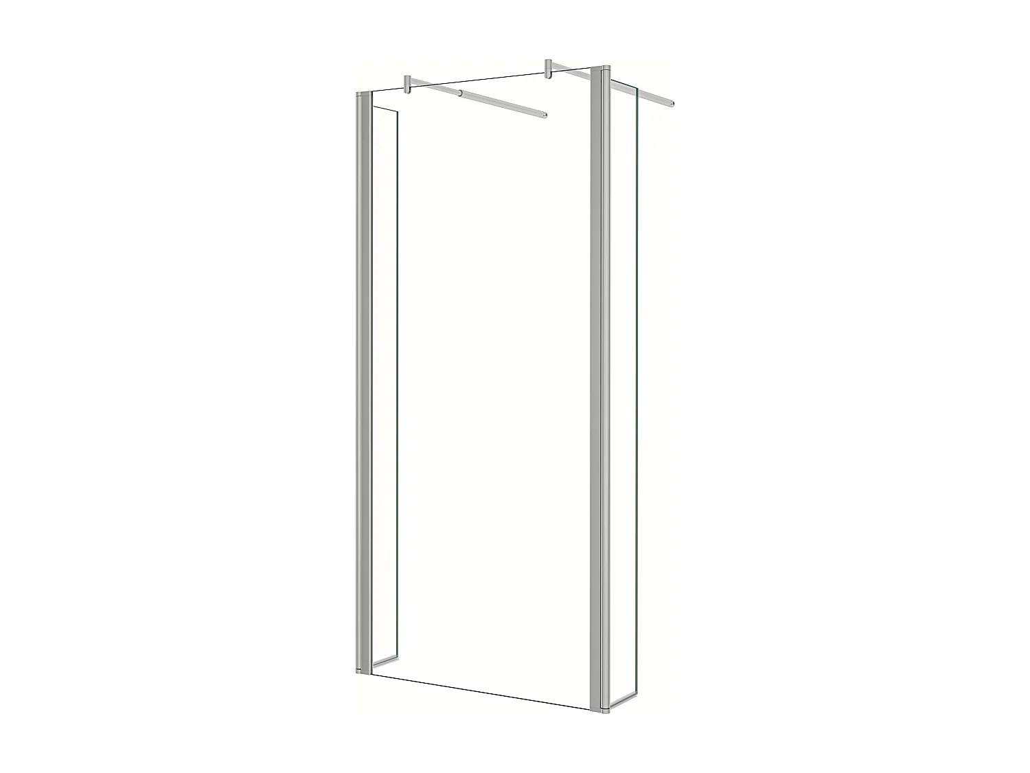 Walkin Mampara Panel de ducha Vidrio Antical 8mm con Dos laterales giratorios de 30cm y Dos barras ajustables 70-120cm Tamaño(79.5-133.7)x200cm-AICA