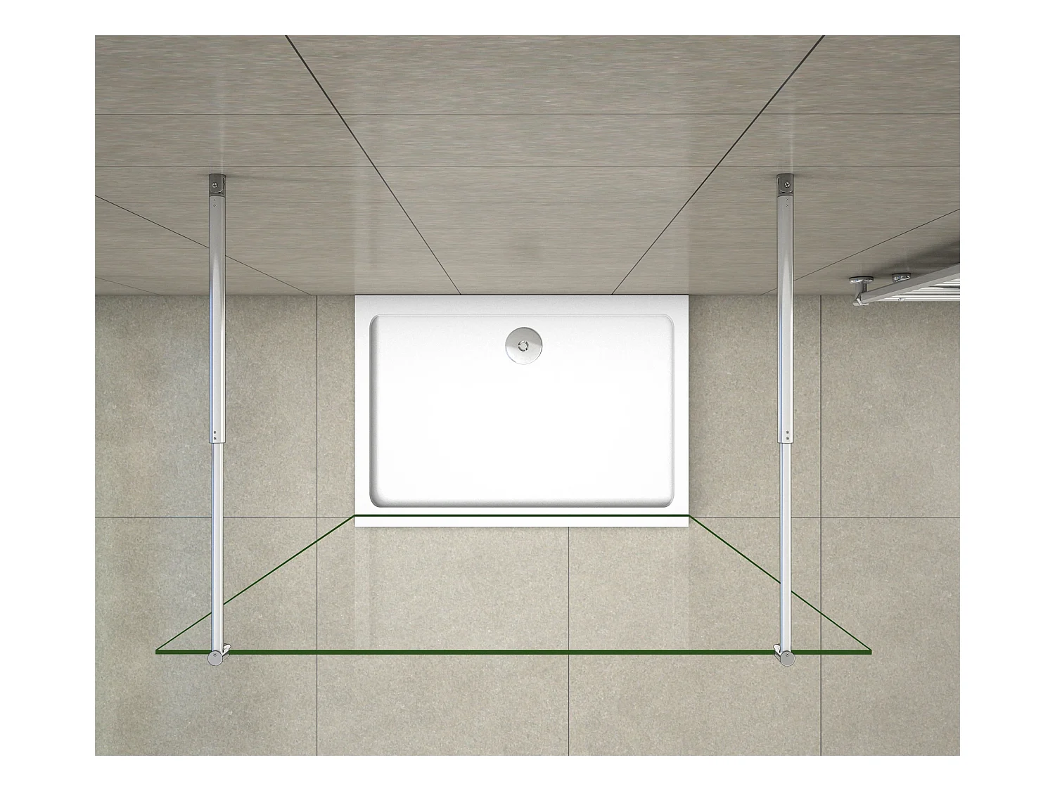 Walkin Mampara Panel de ducha 1 hoja Vidrio 8mm con Película de Seguridad a Prueba de Explosiones 117x200cm con Dos barras ajustables 70-120cm-AICA