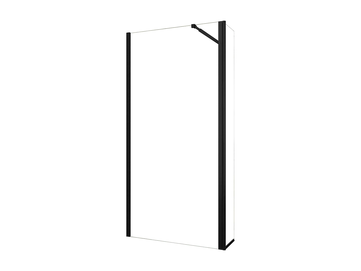 Walkin Mampara Panel de ducha 2hojas Panel fijo+Lateral giratorio Vidrio 8mm Antical con Barra Negra mate 73-120cm Tamaño[(133.9-135.9)+40]x200cm-AICA
