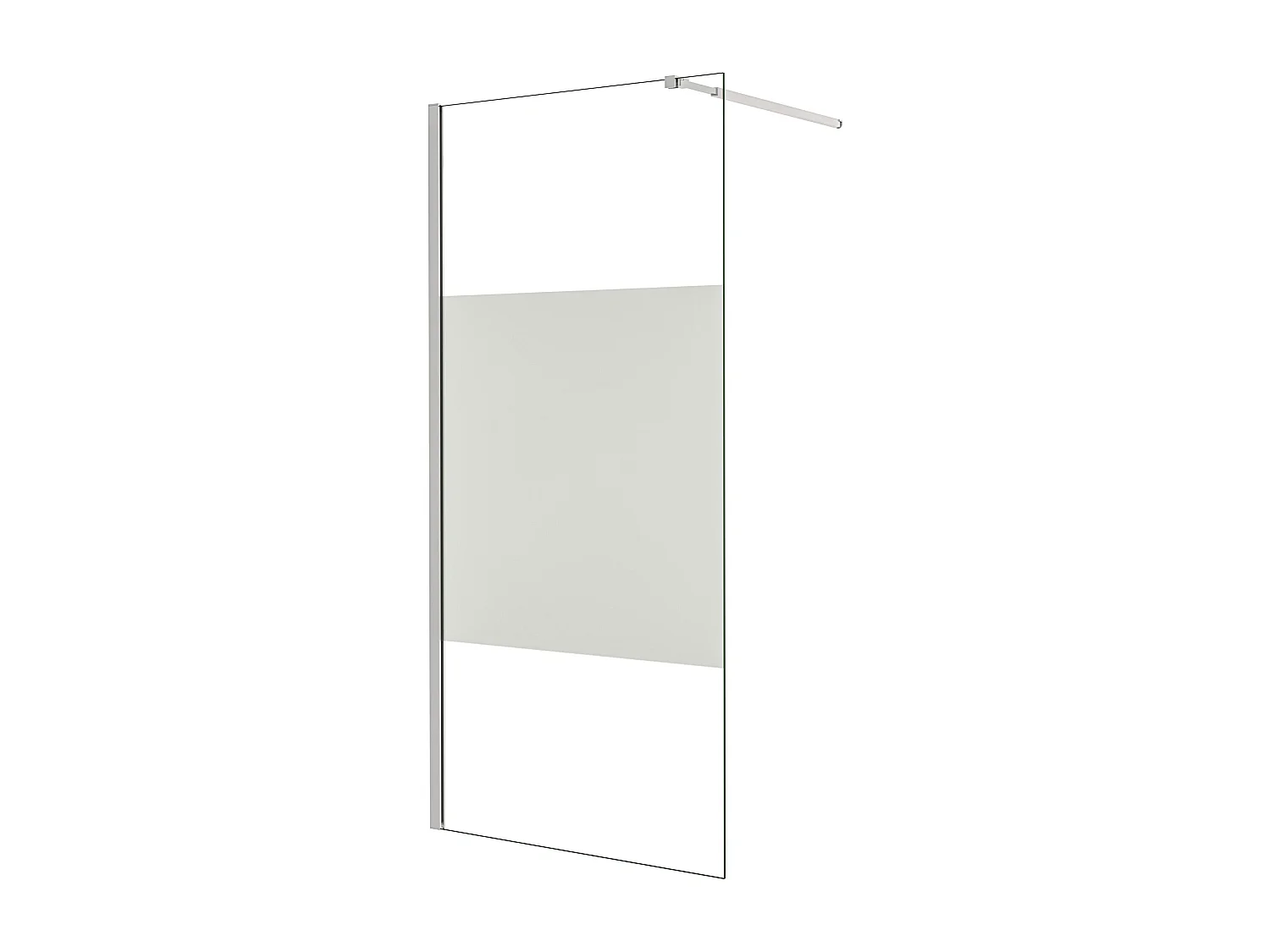 Panel de ducha Serigrafiado Central Vidrio 8mm con Película de Seguridad a Prueba de Explosiones (78-80)x200cm con Barra 73-120cm-AICA