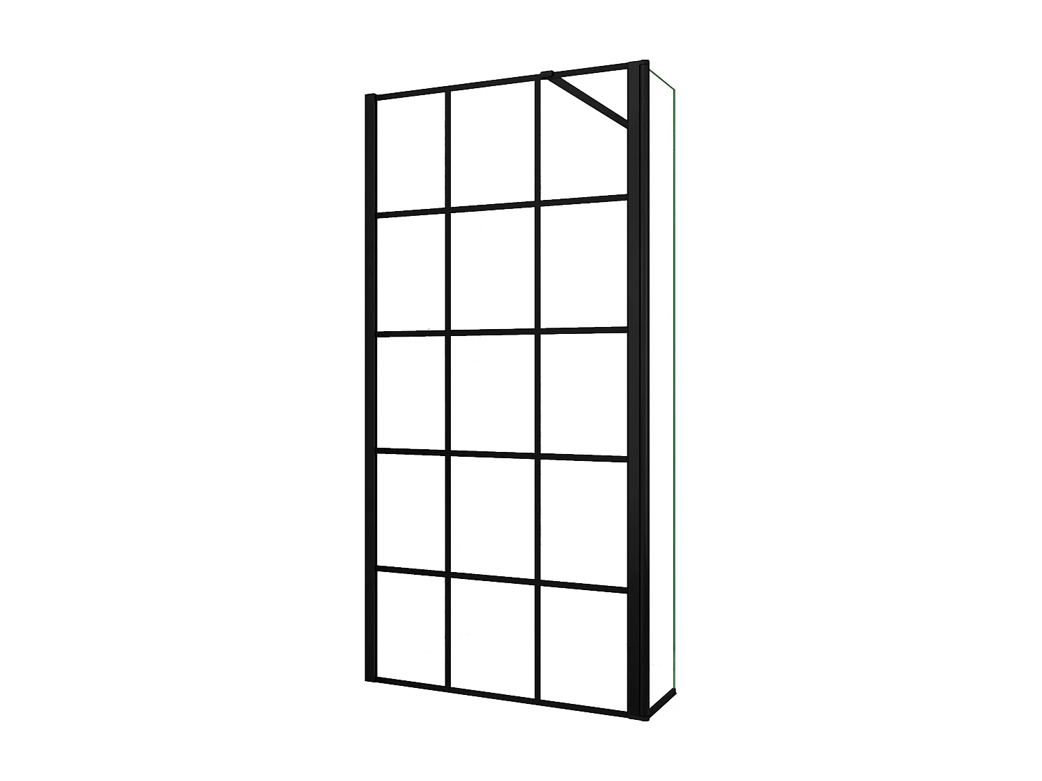 Walkin Mampara Panel de ducha Serigrafiado de celosía cuadrada 2hojas Vidrio 8mm Antical con Barra1 Negra 90cm Tamaño[(103.9-105.9)+30]x200cm-AICA