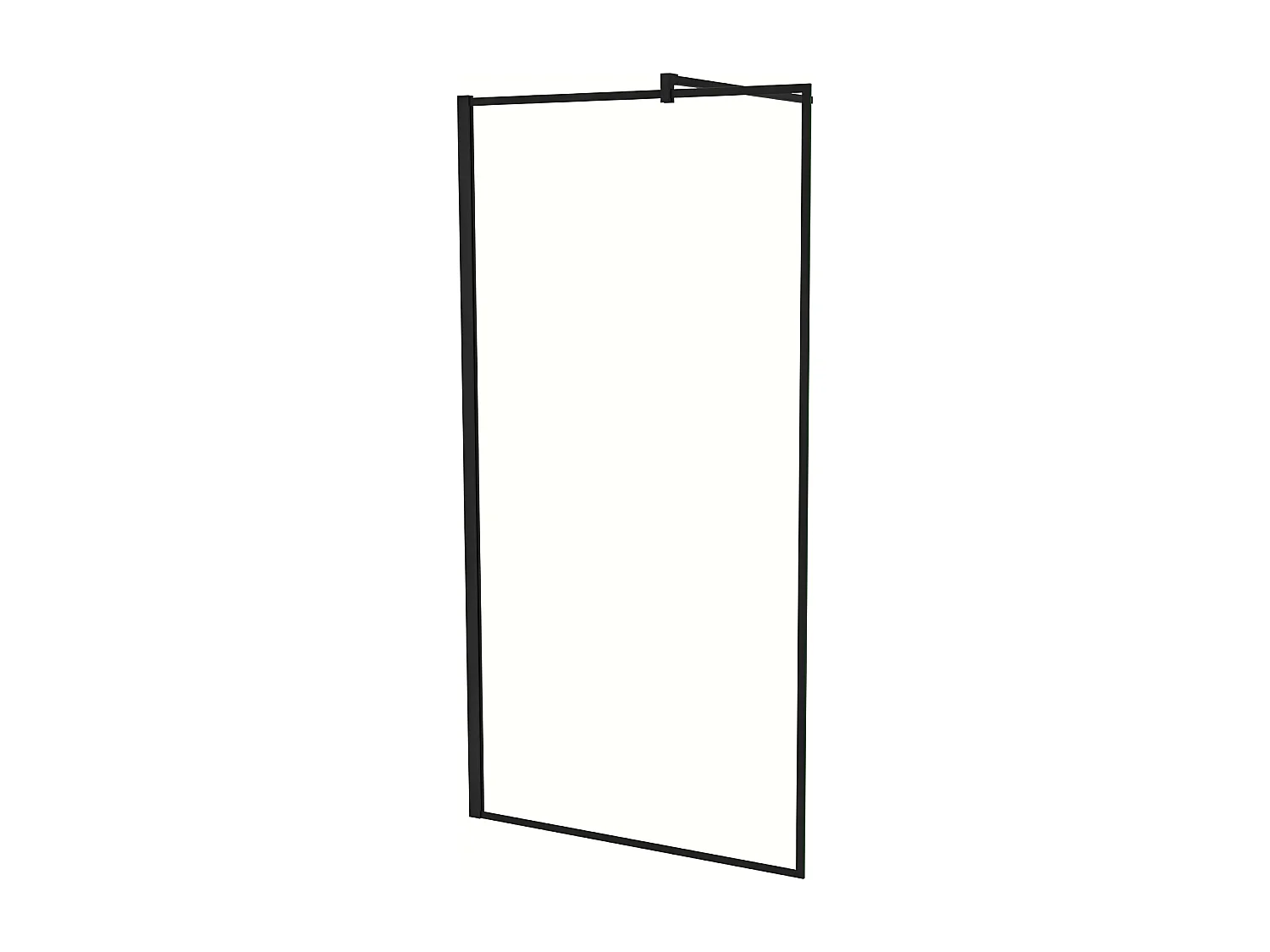 Painel de duche Fixo Borda serigráfica preta Vidro Anti-calcário 8mm com Barra 90cm Perfil Preto fosco (138-140)x200cm-AICA