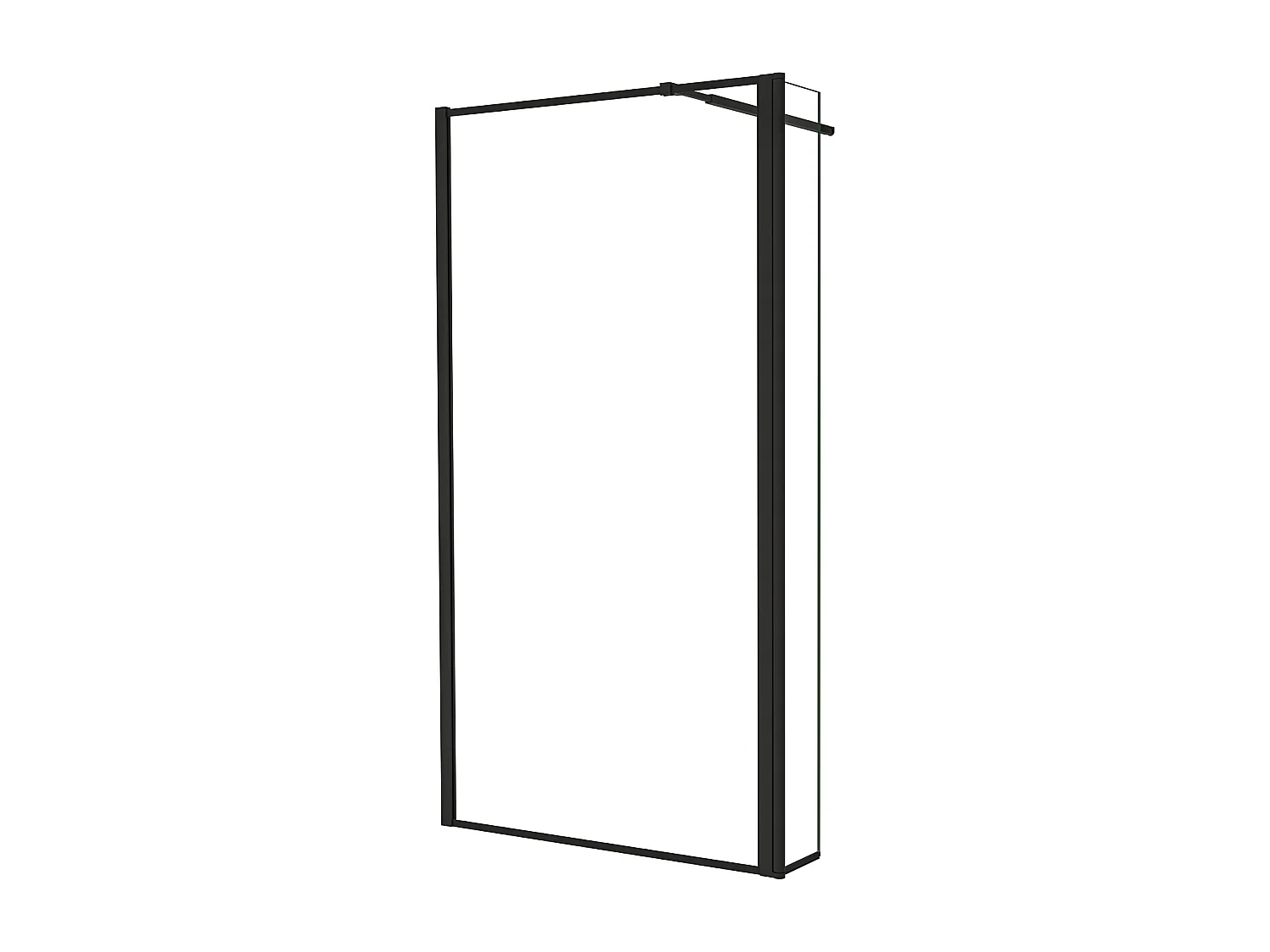 Painel de duche Movível Borda serigráfica preta 2folhas Vidro 8mm Anticalcário com Barra Preta 73-120cm Tamanho[(143.9-145.9)+40]x200cm-AICA