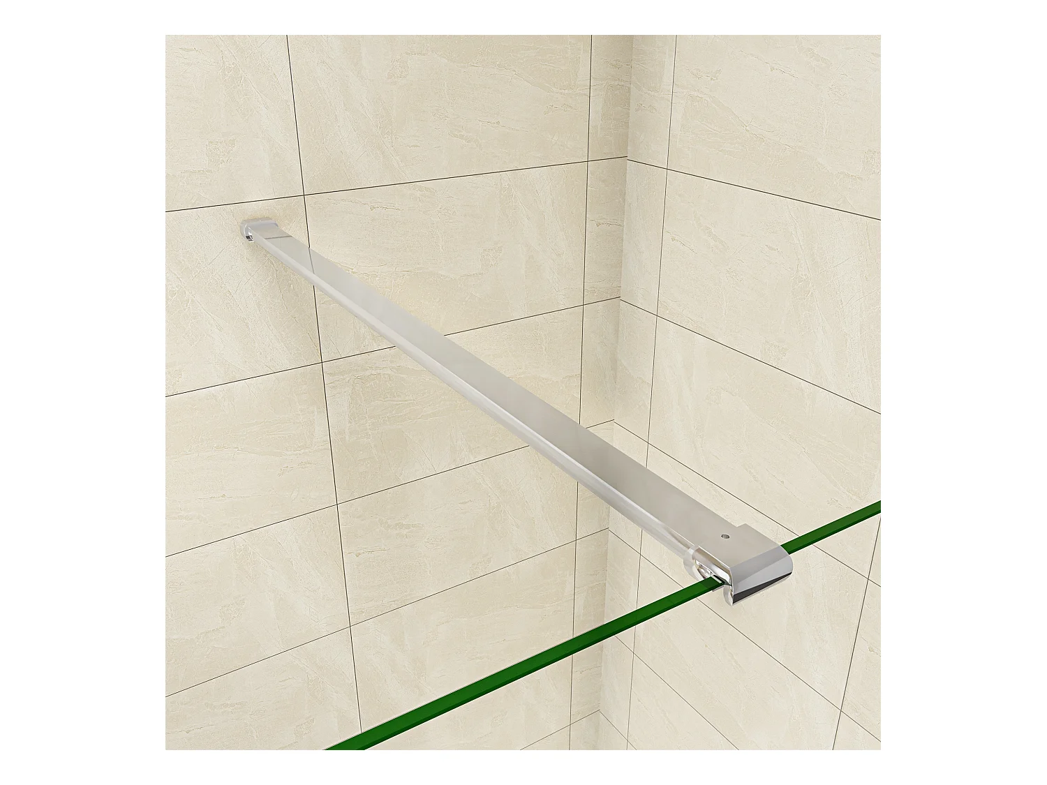 Painel de duche Movível 2 folhas um Painel fixo+um lado giratório Vidro 8mm Anti-calcário com Barra1 90cm Tamanho[(113.9-115.9)+40]x200cm-AICA