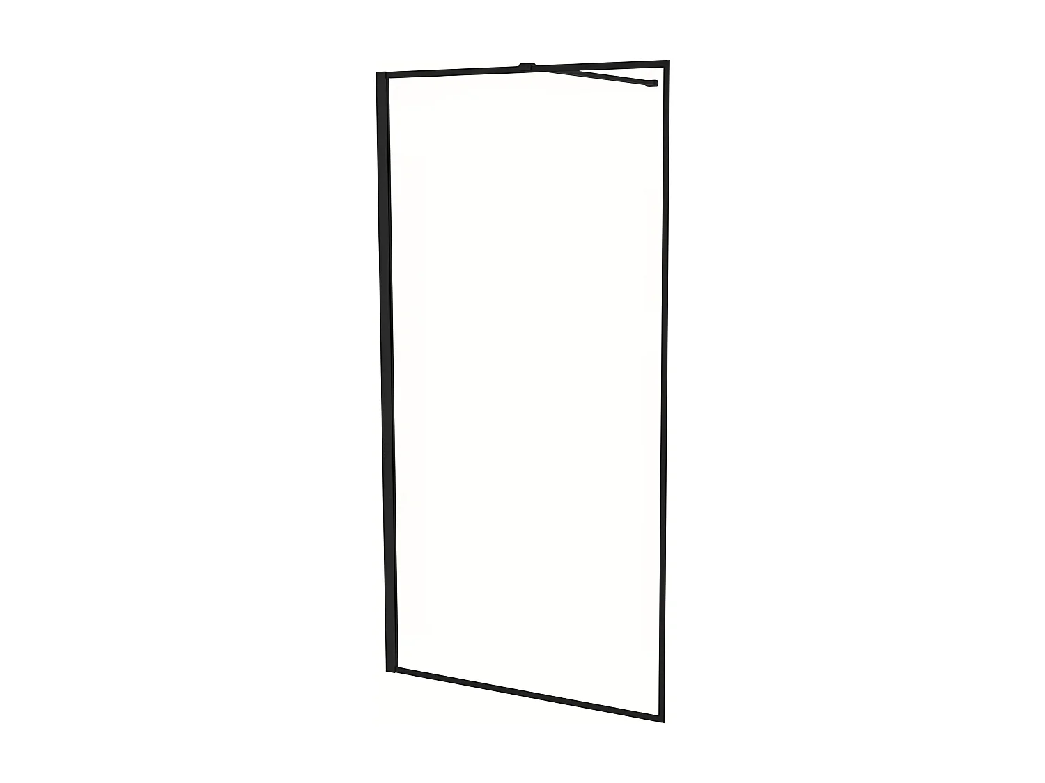 Painel de duche Fixo Borda serigráfica preta Vidro Anti-calcário 8mm com Barra1 90cm Perfil Preto fosco (118-120)x200cm-AICA