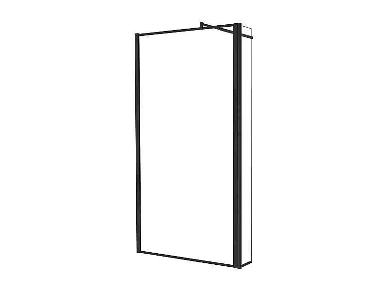 Painel de duche Movível Borda serigráfica preta 2folhas Vidro 8mm Anticalcário com Barra Preta 70-120cm Tamanho[(93.9-95.9)+30]x200cm-AICA