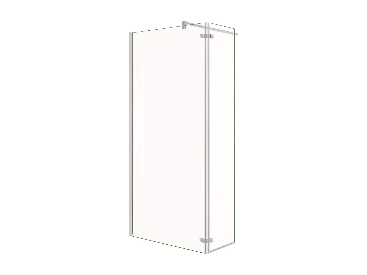 Painel de duche Fixo 2 folhas com Dobradiça Painel fixo+giratório Vidro Anti-calcário 8mm com Barra Fixa 140cm Perfil cromado ([98-100]+40)x200cm-AICA